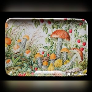 Decorative Crafts Mushroom appetizer tray set of 6  Vintage made in Italy